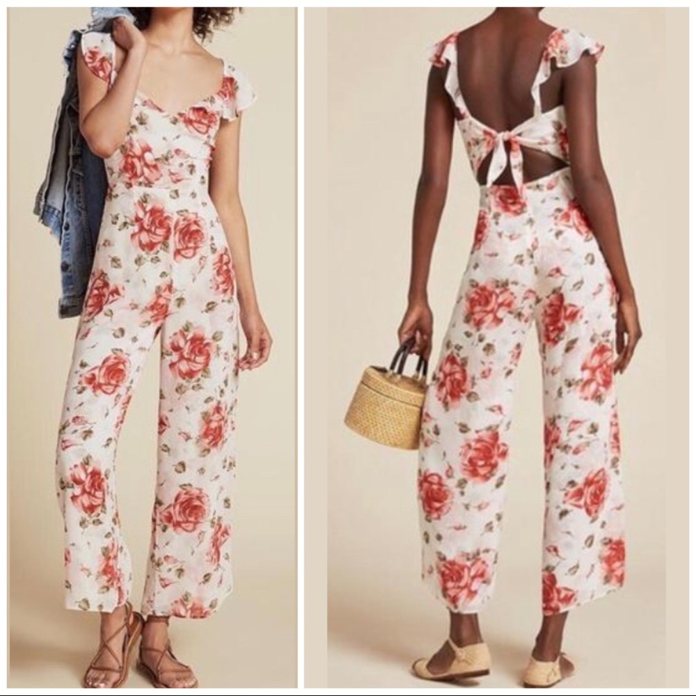 Reformation NWT Miri Roses Jumpsuit, 0